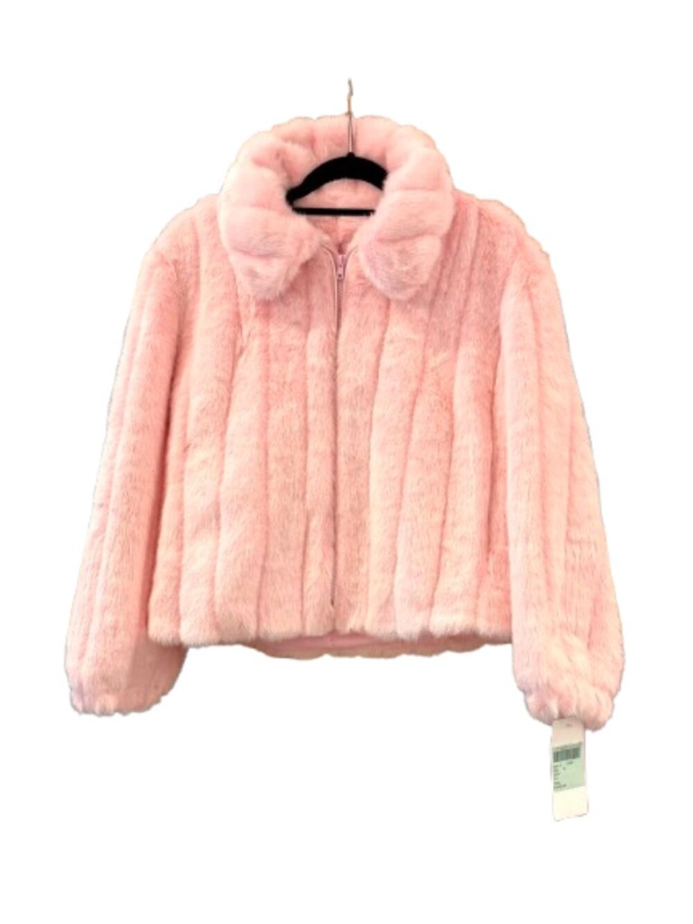 DONNA SALYERS FABULOUS FURS~Le Mink~MINK FAUX FUR JACKET Bubblegum Pink NWT